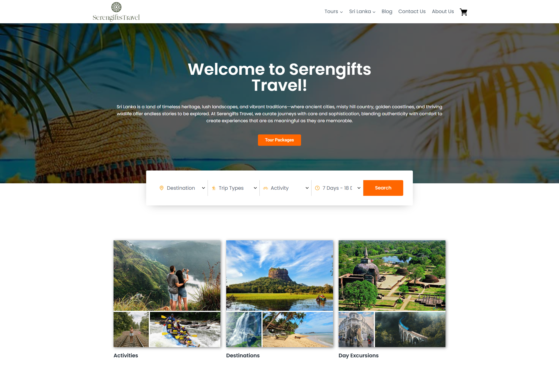 Serengifts Travel - Modern Tourism Booking Website
