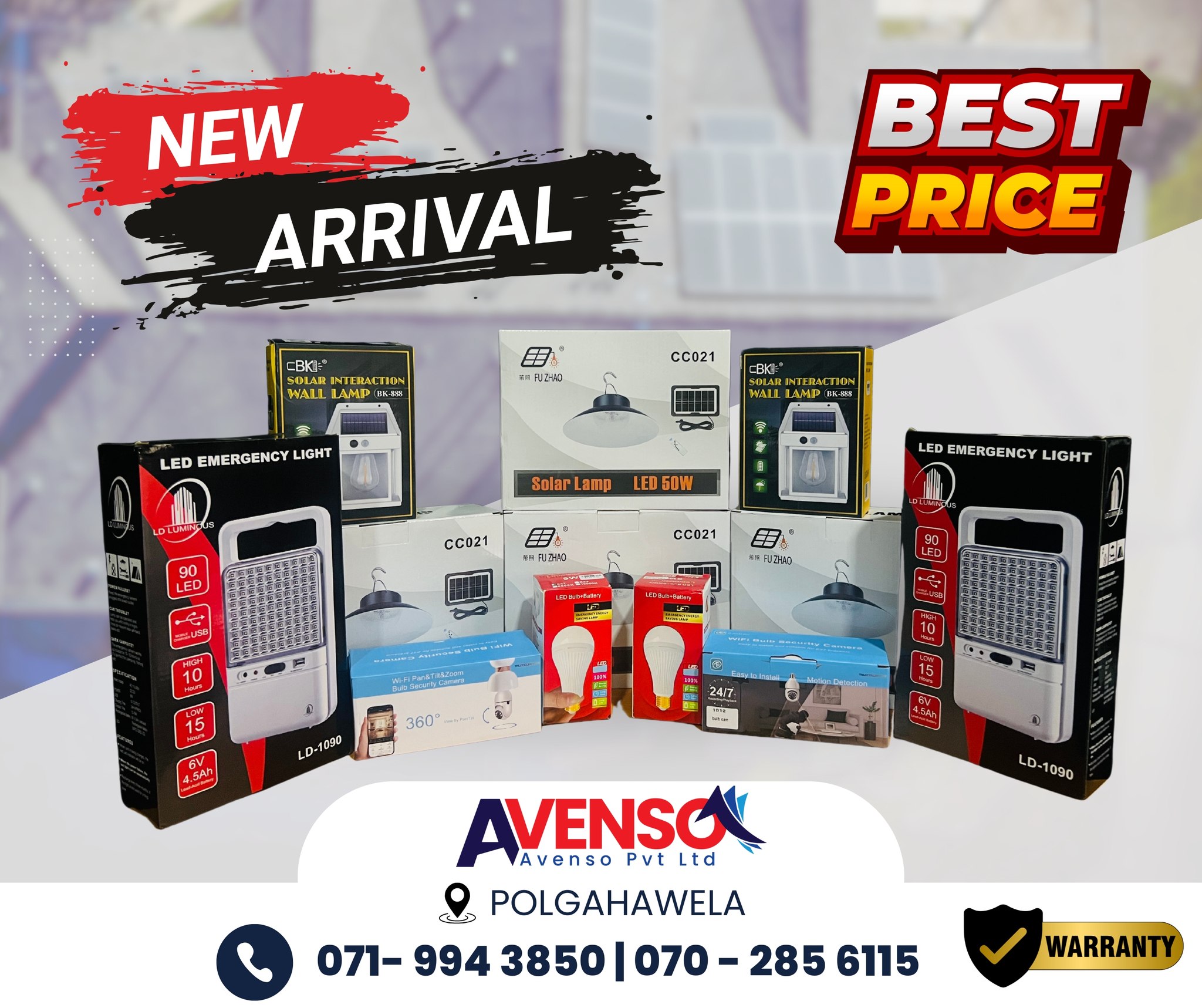 Avenso Pvt Ltd – Product Promotion Graphic Design (Solar & CCTV Solutions)