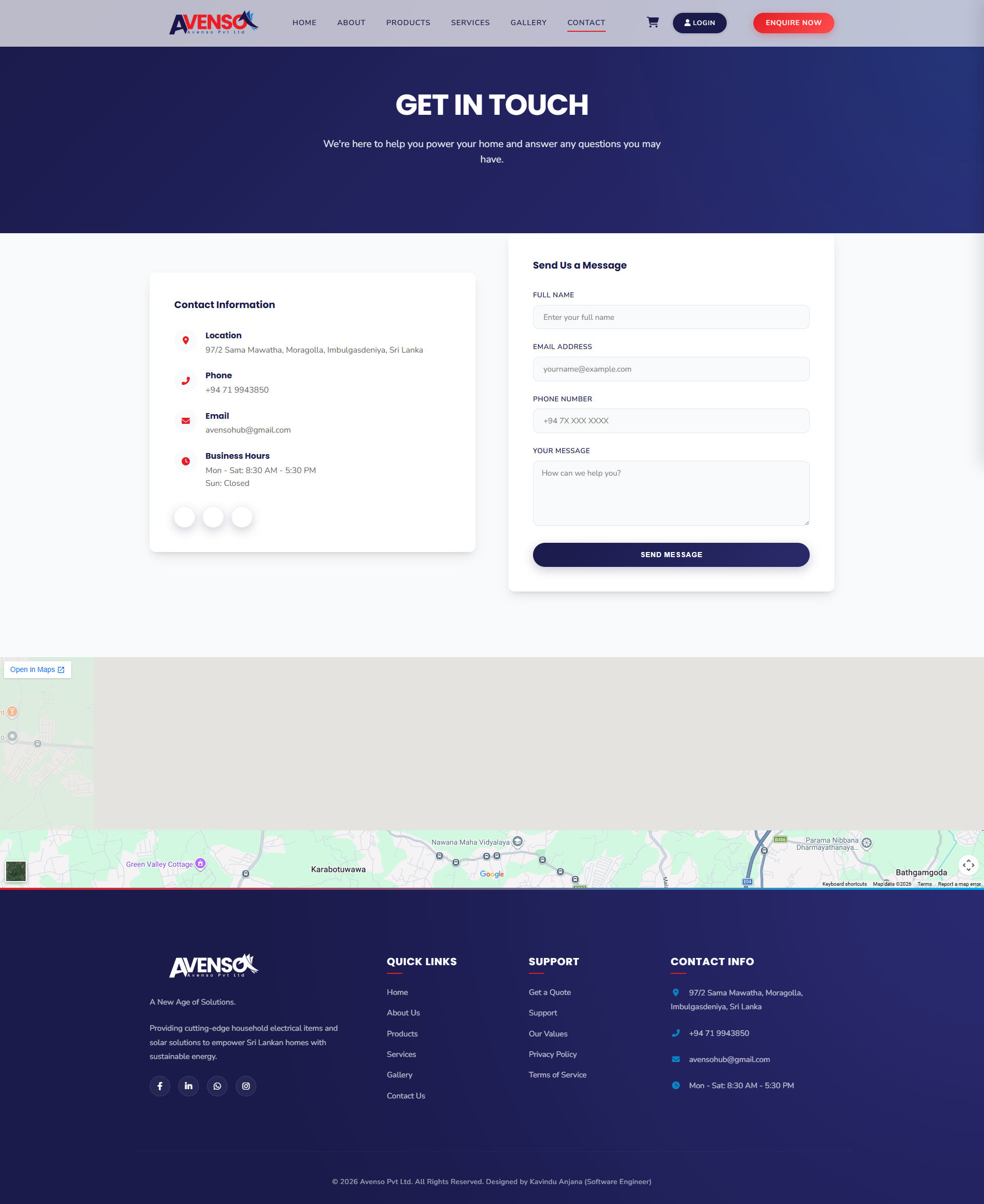 Avenso Pvt Ltd Website
